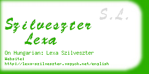 szilveszter lexa business card